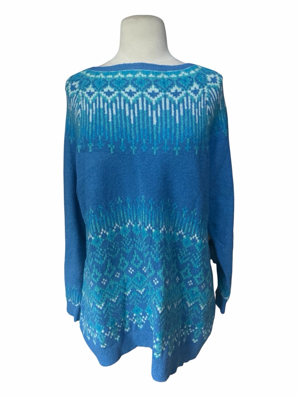 NWOT Coldwater Creek Ombre Geometric Fair Isle Pullover Sweater
